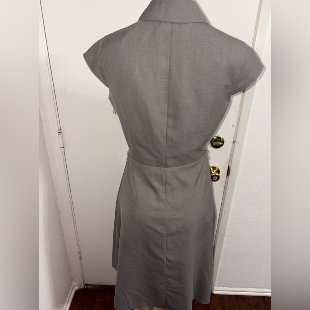 Calvin Klein Business Office Gray Fit And Flare Dress Gray Lined Size 12 - Picture 4 of 5